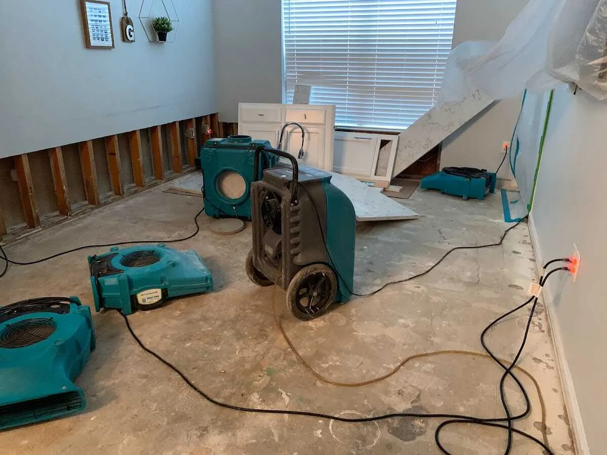 Dehumidifier in flood-cut room for Water Extraction & Removal in Waterloo